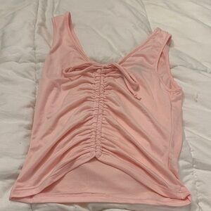 Elegant Pink Ruched Tank Top